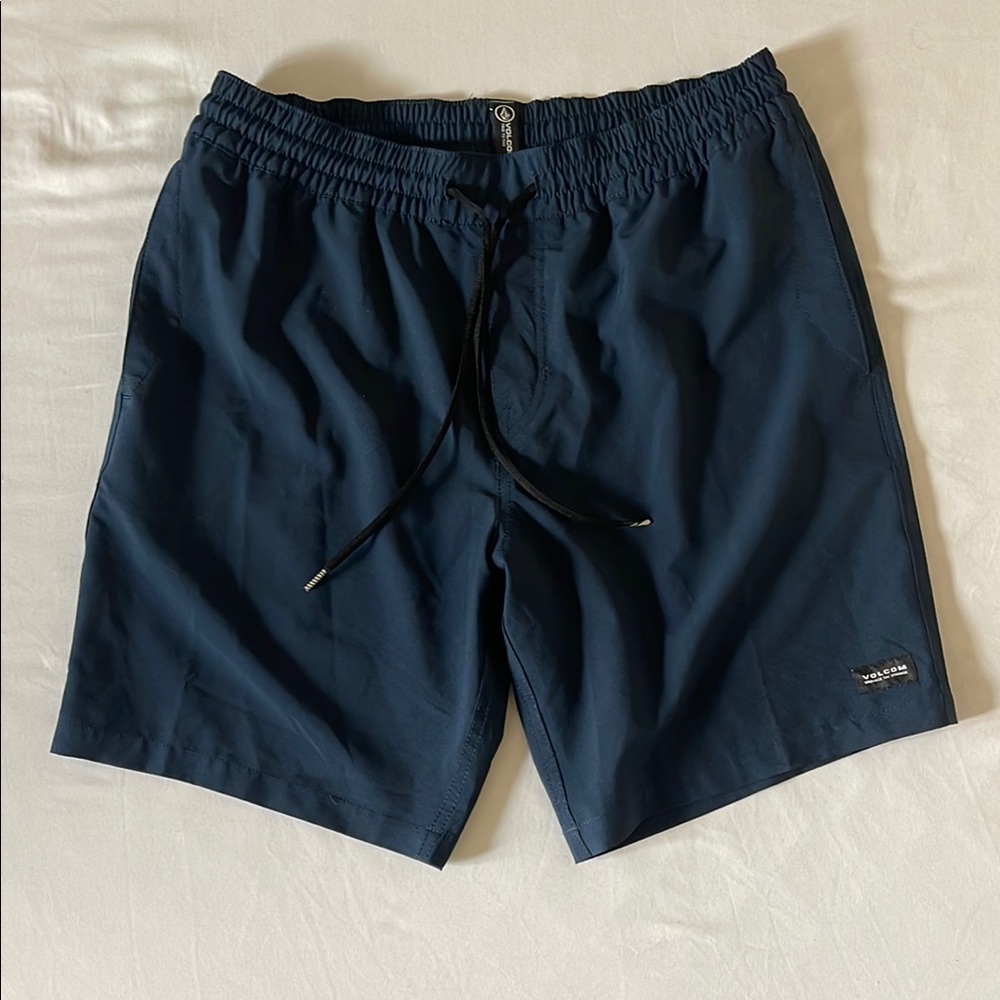 Volcom Blue Board Shorts Quick-Dry Elastic Waist